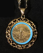 Farvahar Medallion with Chain, 14K Gold Covered Necklace